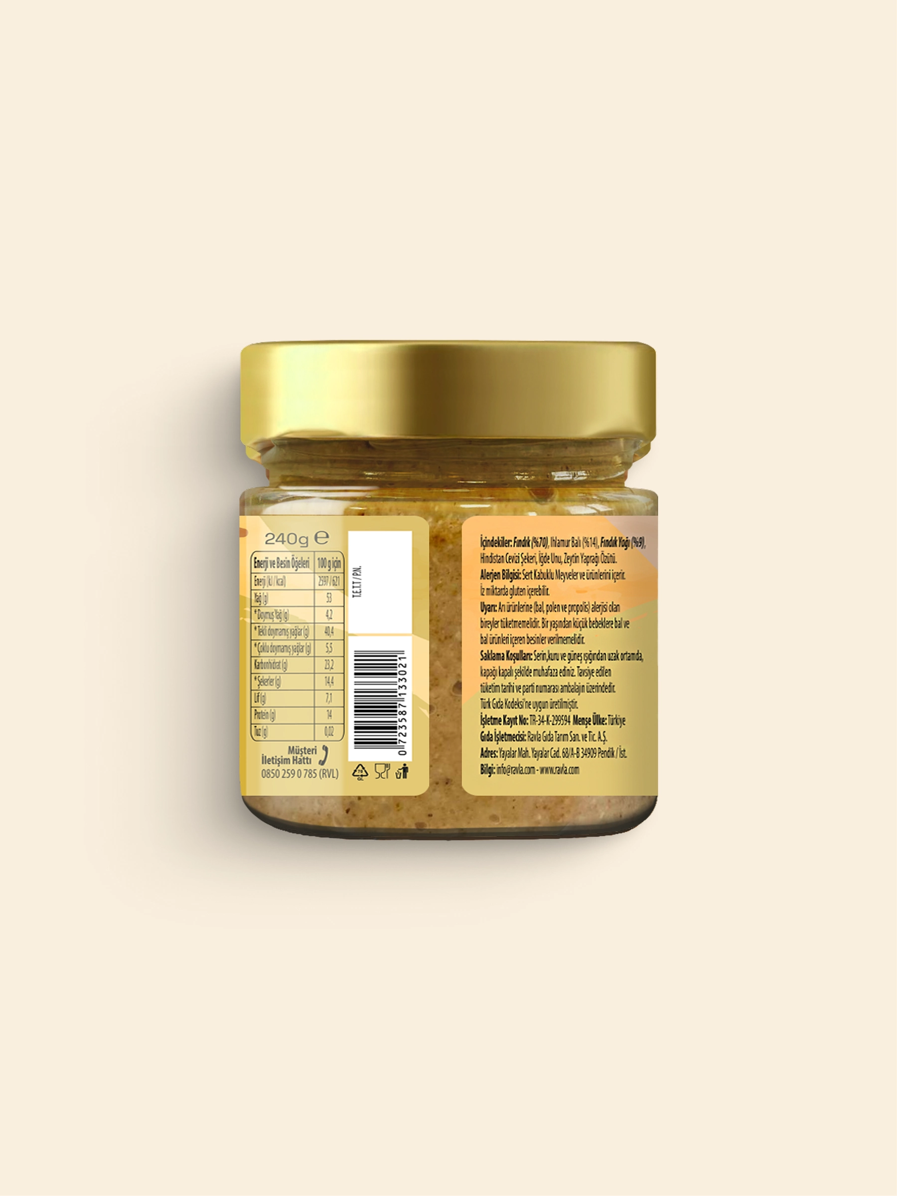 Ravla Ihlamur Ballı Fındık Ezmesi - 240g