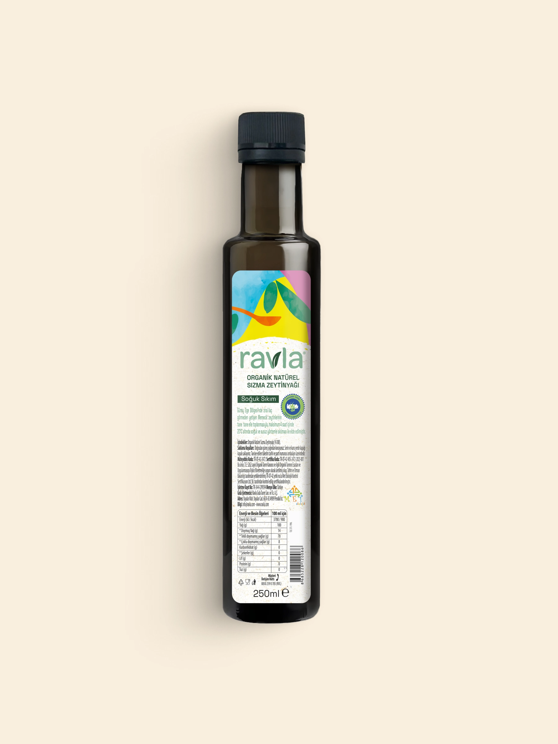 Ravla Organik Zeytinyağı 250ml – Bebek ve Çocuklara Özel Sofralık Seri