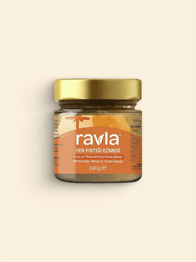 Ravla Yer Fıstığı Ezmesi 240g - Kinoa ve Filizlendirilmiş Karabuğdaylı